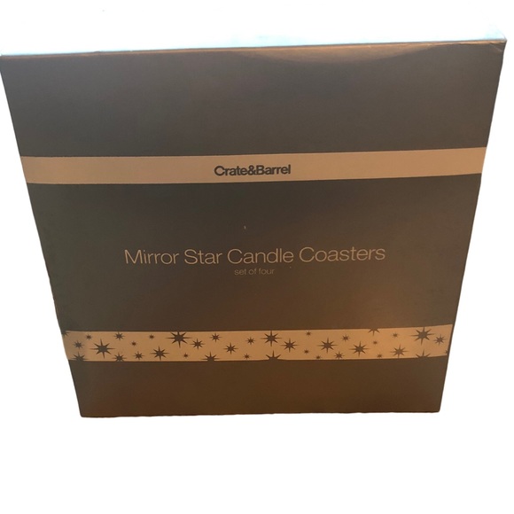 Crate&Barrel Mirrored‎ Star Coasters, Pack of 4, Original Packaging NWOT - Picture 3 of 8